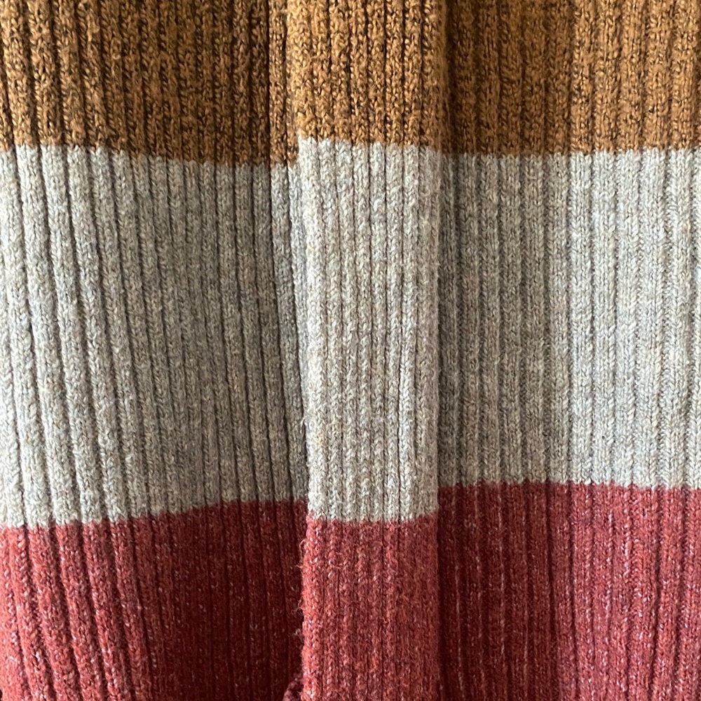 LOFT Long Colorblock Ribbed Open Front Cardigan Sweater Small - Picture 7 of 12